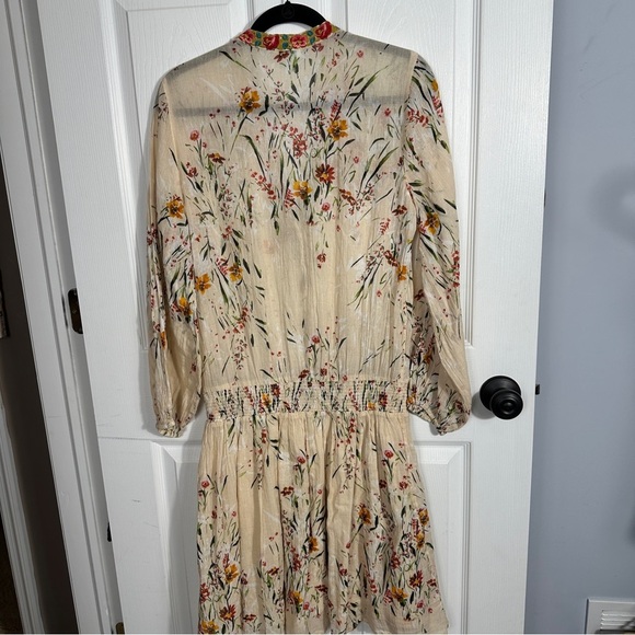 Sundance floral boho dress, semi-sheer gauzy fabric, size Small, cottagecore - Picture 6 of 11